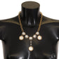 Dolce & Gabbana Gold Clock Statement Crystal Chain Necklace