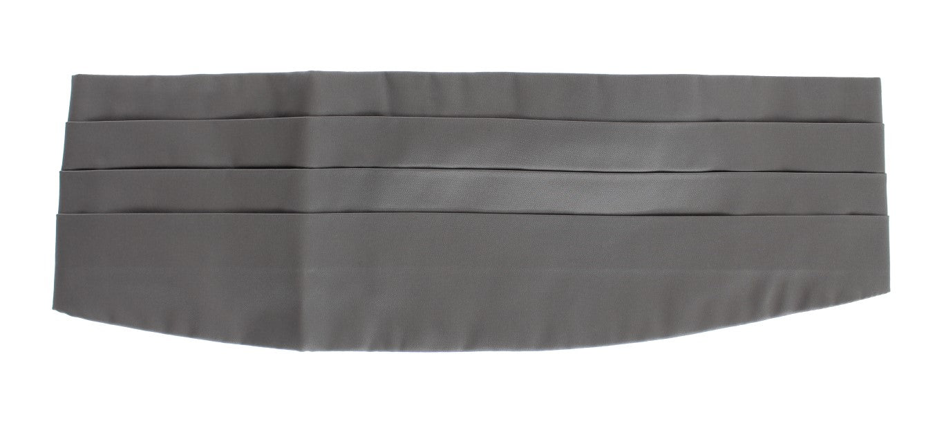 Dolce & Gabbana Gray Waist Belt Silk Cummerbund