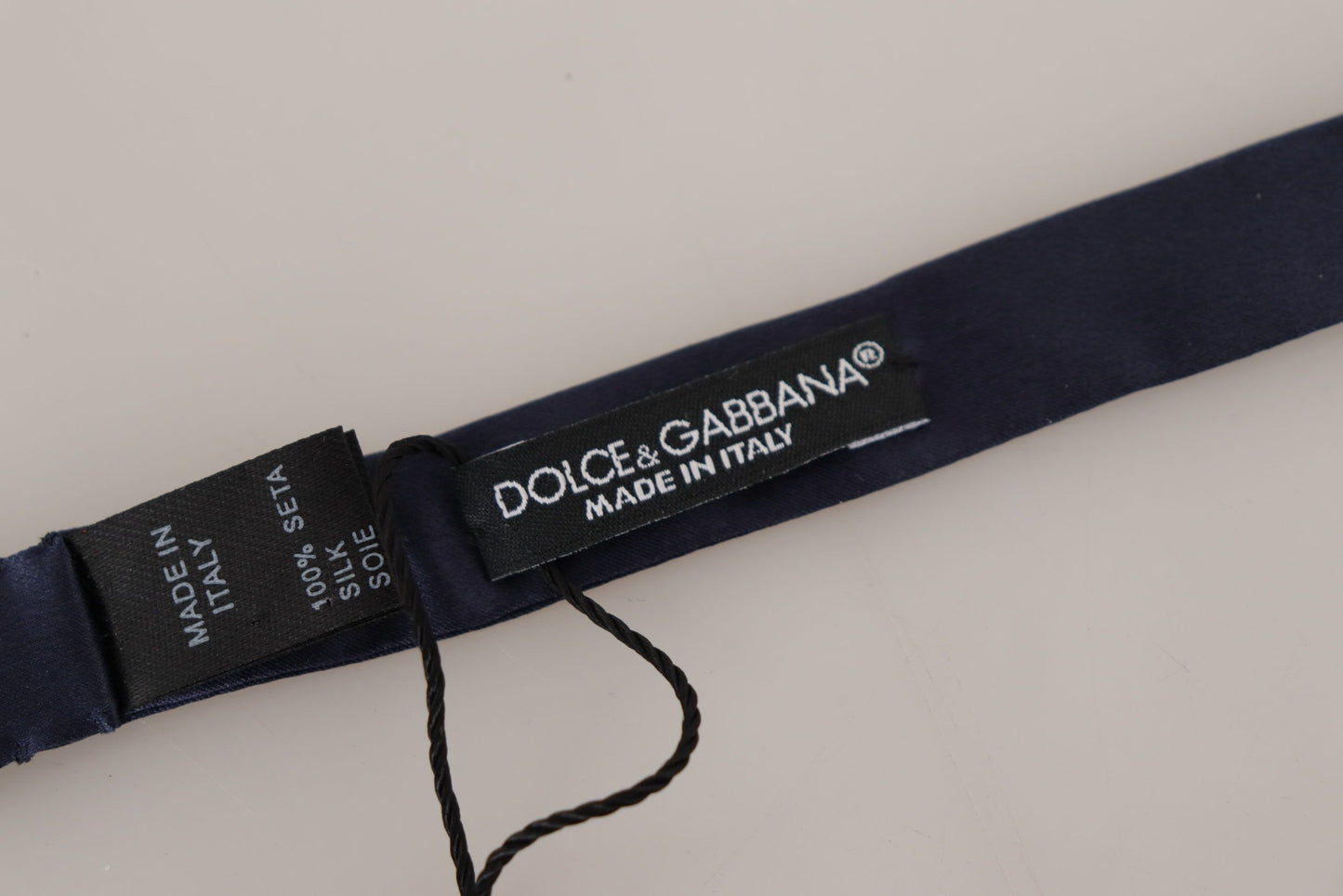 Dolce & Gabbana Blue 100% Silk Adjustable Neck Papillon Tie