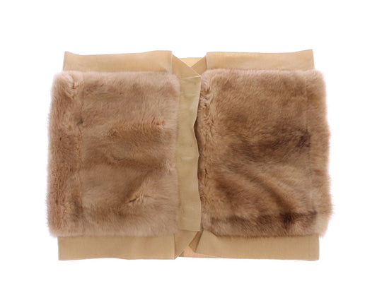 Dolce & Gabbana Beige MINK Fur Scarf Foulard Neck Wrap