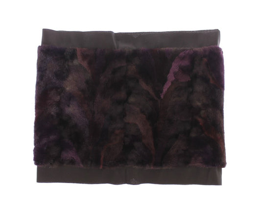 Dolce & Gabbana Purple MINK Fur Scarf Foulard Neck Wrap