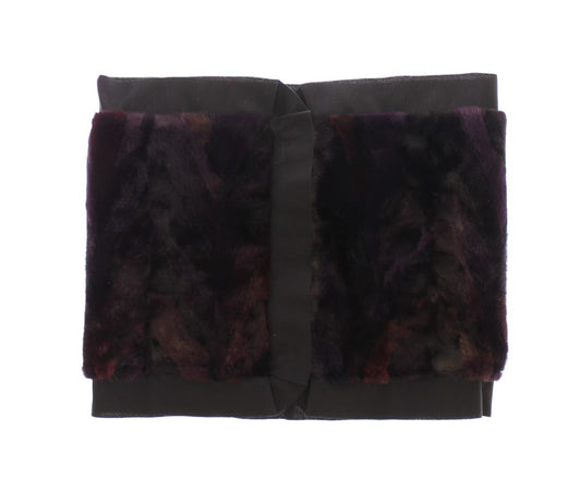 Dolce & Gabbana Purple MINK Fur Scarf Foulard Neck Wrap