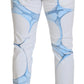 Dolce & Gabbana White Blue Denim Cotton Jeans Stretch Skinny Fit Pant