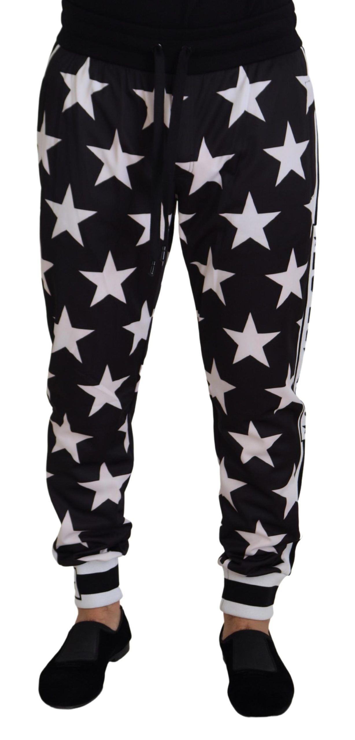 Dolce & Gabbana Black White Star Print DG Royals Pants