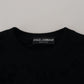 Dolce & Gabbana Black Wool Logo Pattern Crewneck Pullover Sweater