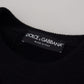 Dolce & Gabbana Black Wool Logo Pattern Crewneck Pullover Sweater