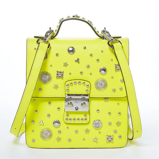 SUSU The Hollywood Yellow Leather Backpack Handbag