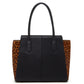 SUSU Jody Black Leopard Leather Tote Shoulder Bag