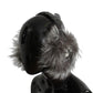 Dolce & Gabbana Gray Fox Fur Crystal Ear Muffs