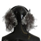 Dolce & Gabbana Gray Fox Fur Crystal Ear Muffs