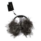 Dolce & Gabbana Gray Fox Fur Crystal Ear Muffs