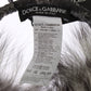 Dolce & Gabbana Gray Fox Fur Crystal Ear Muffs