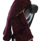 Dolce & Gabbana Purple Lamb Fur Leopard Print Scarf