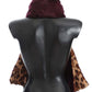 Dolce & Gabbana Purple Lamb Fur Leopard Print Scarf