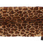 Dolce & Gabbana Purple Lamb Fur Leopard Print Scarf