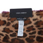 Dolce & Gabbana Purple Lamb Fur Leopard Print Scarf