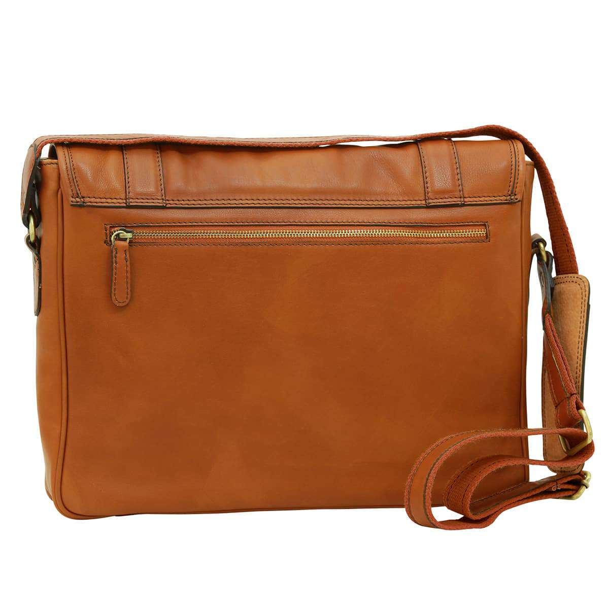 Old Angler Gold Soft Calfskin Leather Messenger Bag