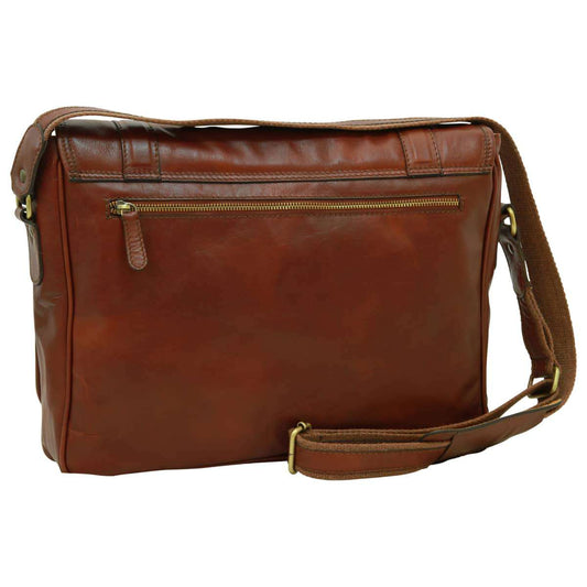 Old Angler Brown Soft Calfskin Leather Messenger Bag