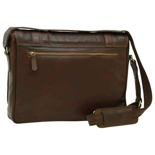 Old Angler Dark Brown Soft Calfskin Leather Messenger Bag