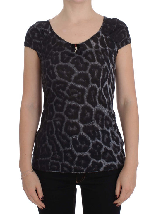 Cavalli Gray Leopard Modal Top