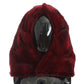 Dolce & Gabbana Bordeaux Hamster Fur Crochet Hood Scarf Hat