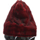 Dolce & Gabbana Bordeaux Hamster Fur Crochet Hood Scarf Hat