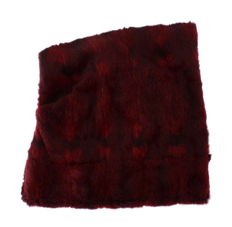 Dolce & Gabbana Bordeaux Hamster Fur Crochet Hood Scarf Hat