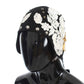 Dolce & Gabbana Black Wool White Floral Gold Leaf Hat