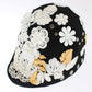 Dolce & Gabbana Black Wool White Floral Gold Leaf Hat