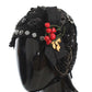 Dolce & Gabbana Black Crystal Gold Cherries Brooch Hat