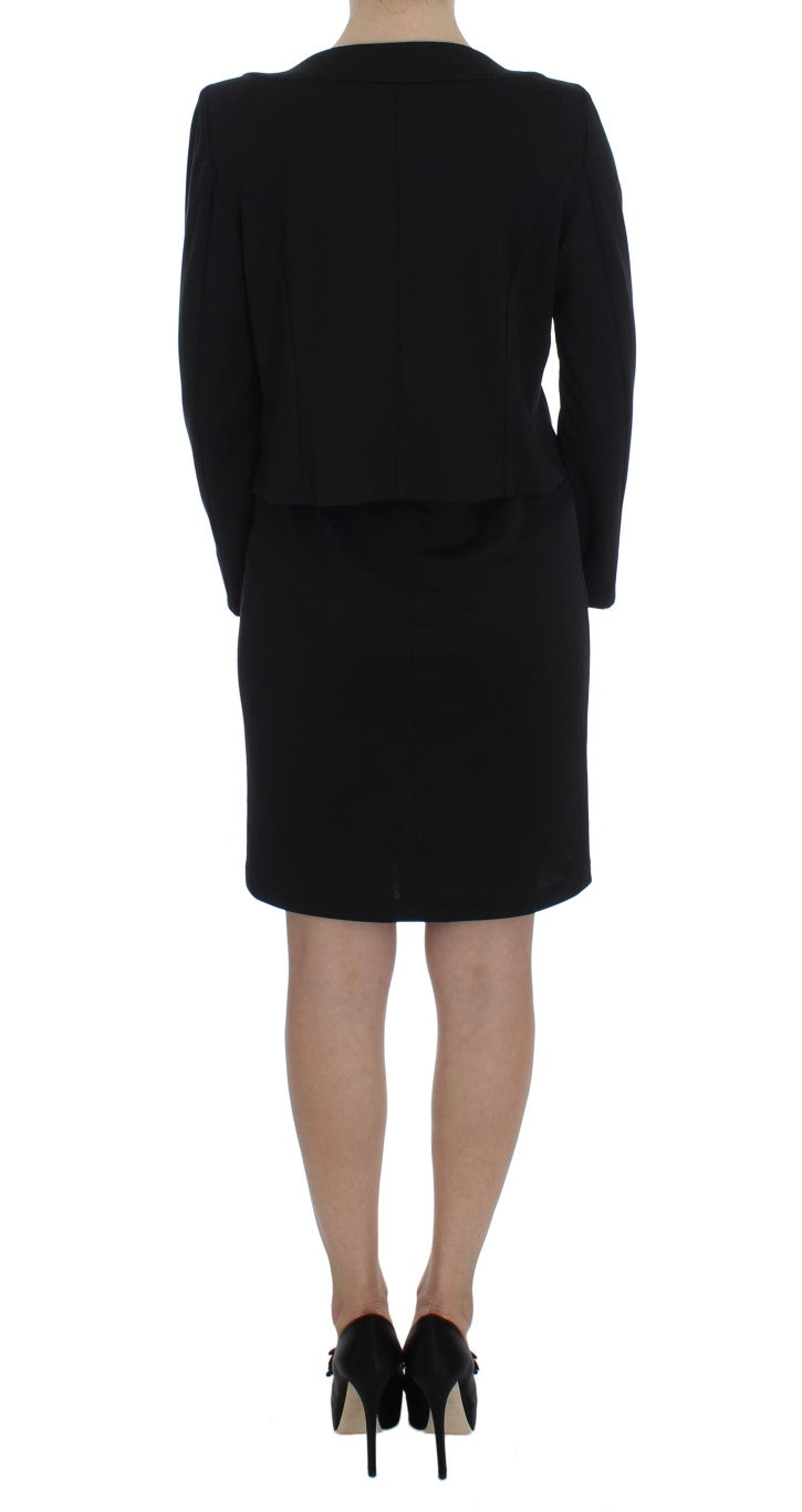 BENCIVENGA Black Stretch Sheath Dress & Sweater Set