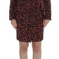 BENCIVENGA Black Red Multicolor Floral Skirt and Blazer Suit