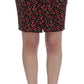 BENCIVENGA Black Red Multicolor Floral Skirt and Blazer Suit