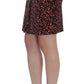 BENCIVENGA Black Red Multicolor Floral Skirt and Blazer Suit