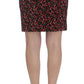 BENCIVENGA Black Red Multicolor Floral Skirt and Blazer Suit