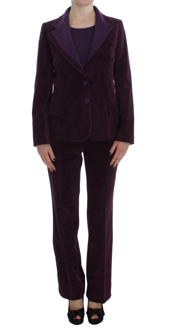 BENCIVENGA Purple Wool Suit T-Shirt 3 Piece Set