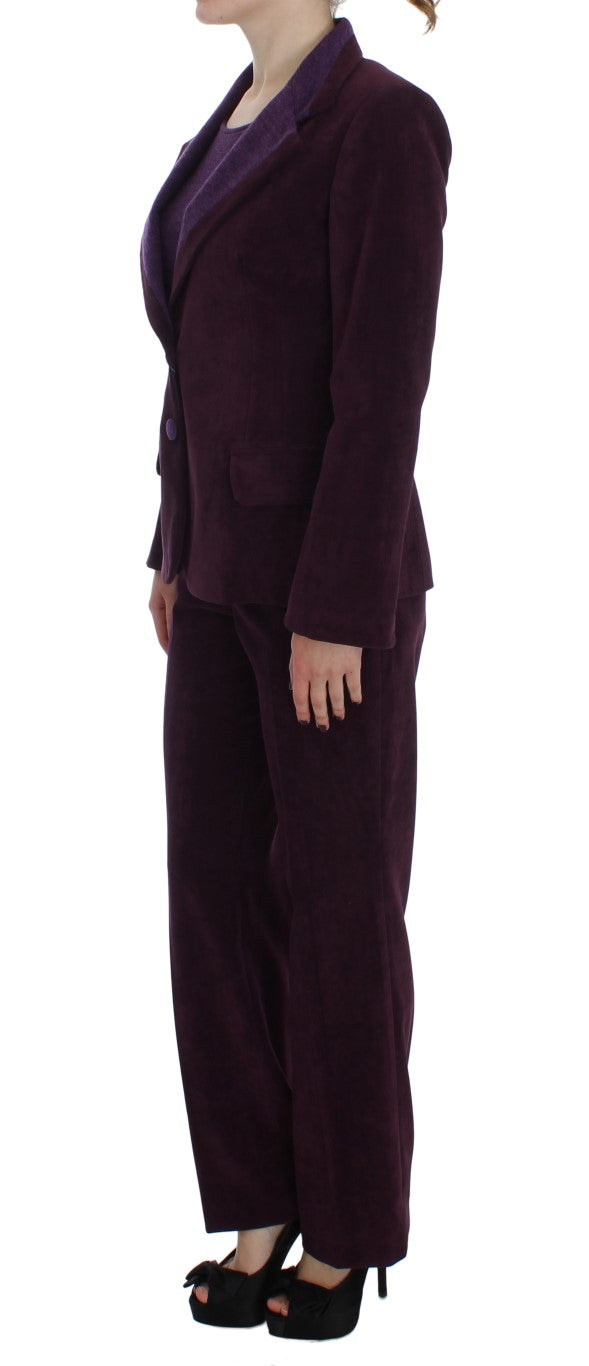 BENCIVENGA Purple Wool Suit T-Shirt 3 Piece Set