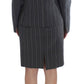 BENCIVENGA Gray Pinstripe Suit Sheath Dress & Blazer Set