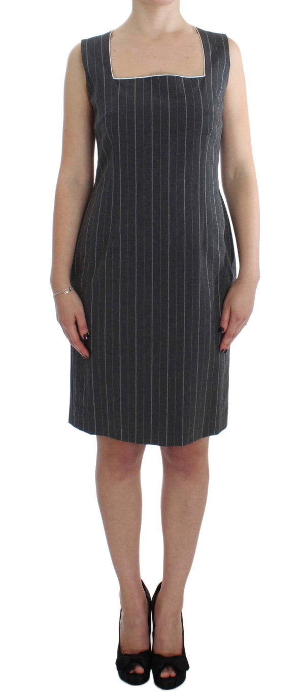 BENCIVENGA Gray Pinstripe Suit Sheath Dress & Blazer Set