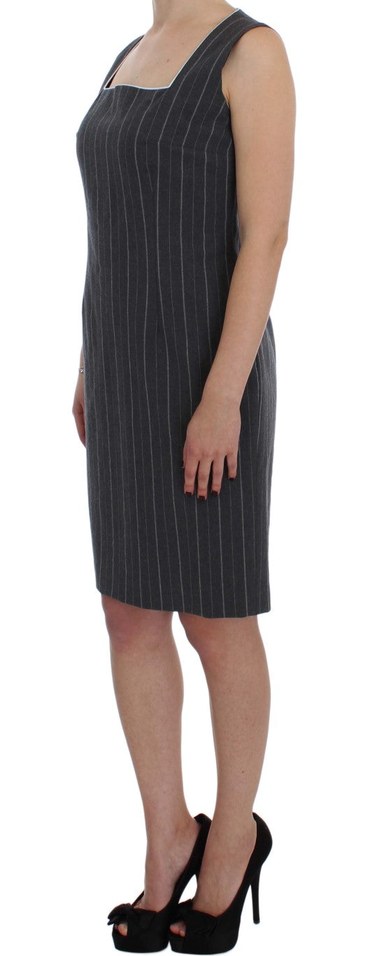 BENCIVENGA Gray Pinstripe Suit Sheath Dress & Blazer Set