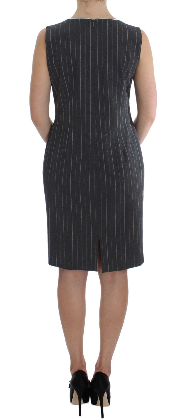 BENCIVENGA Gray Pinstripe Suit Sheath Dress & Blazer Set