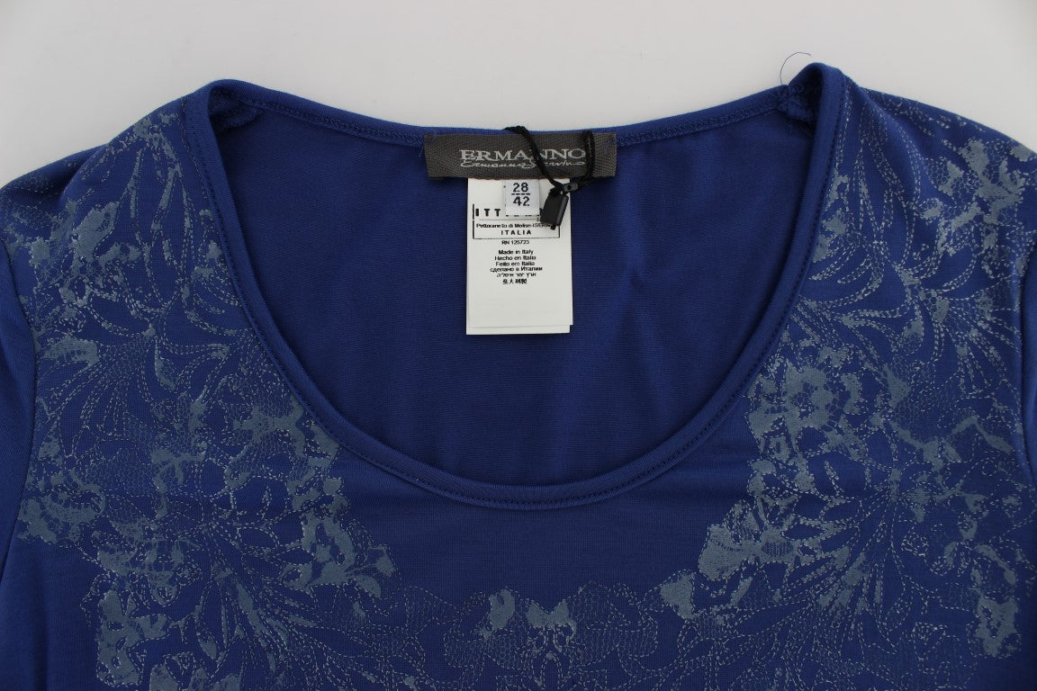 Ermanno Scervino Blue Modal Stretch T-shirt