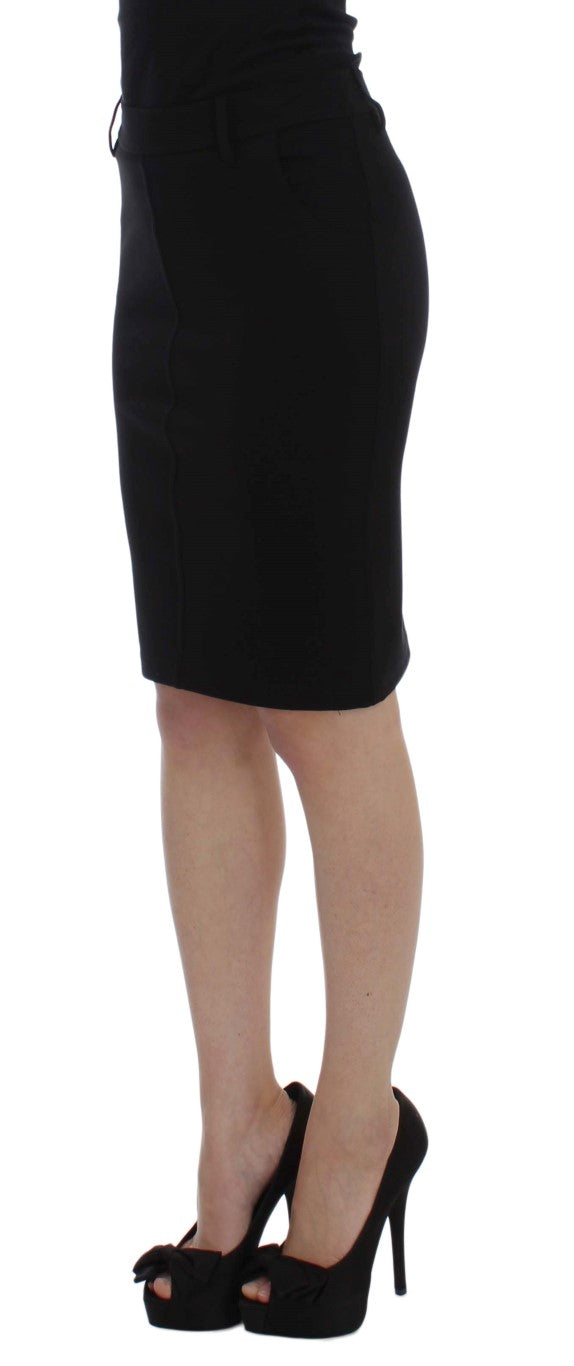 PLEIN SUD Black Straight Pencil Skirt