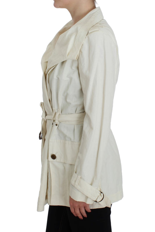 PLEIN SUD White Trench Coat Jacket