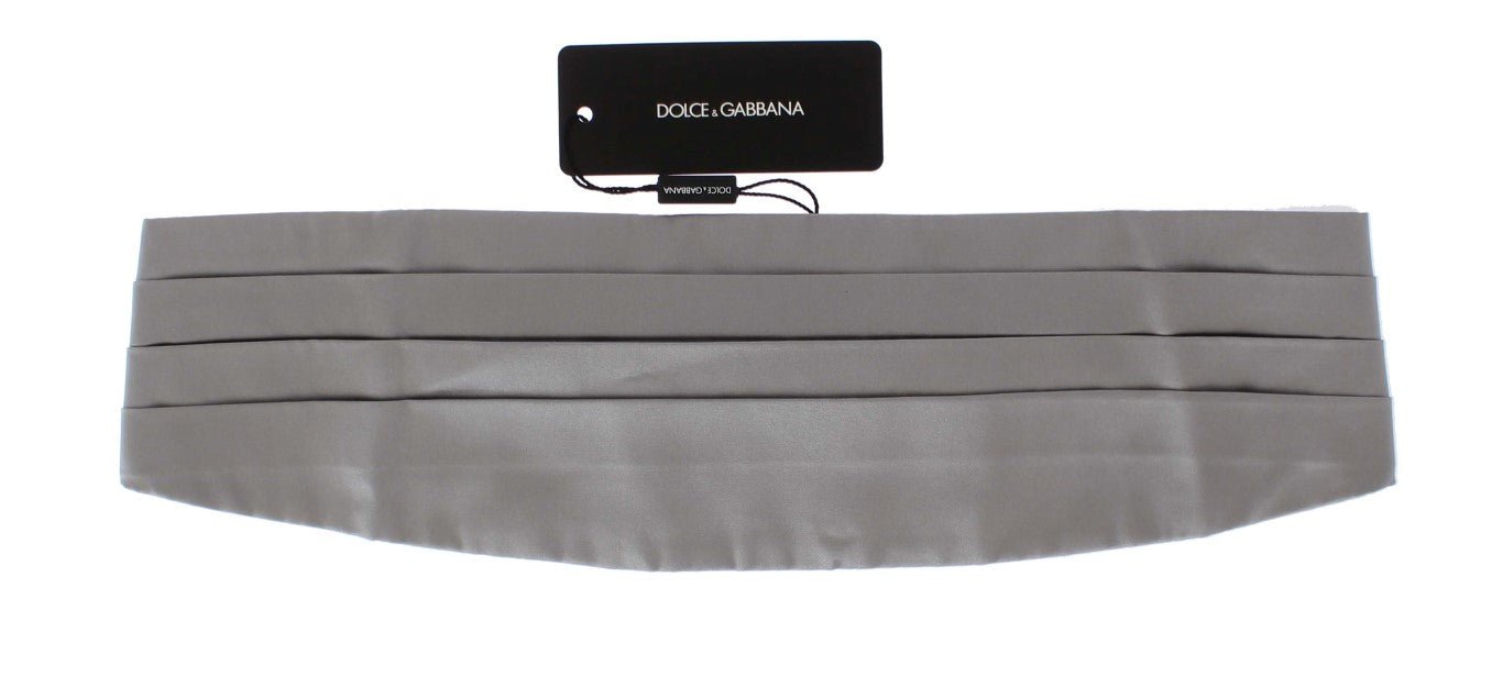 Dolce & Gabbana Silver Wide Belt Silk Cummerbund