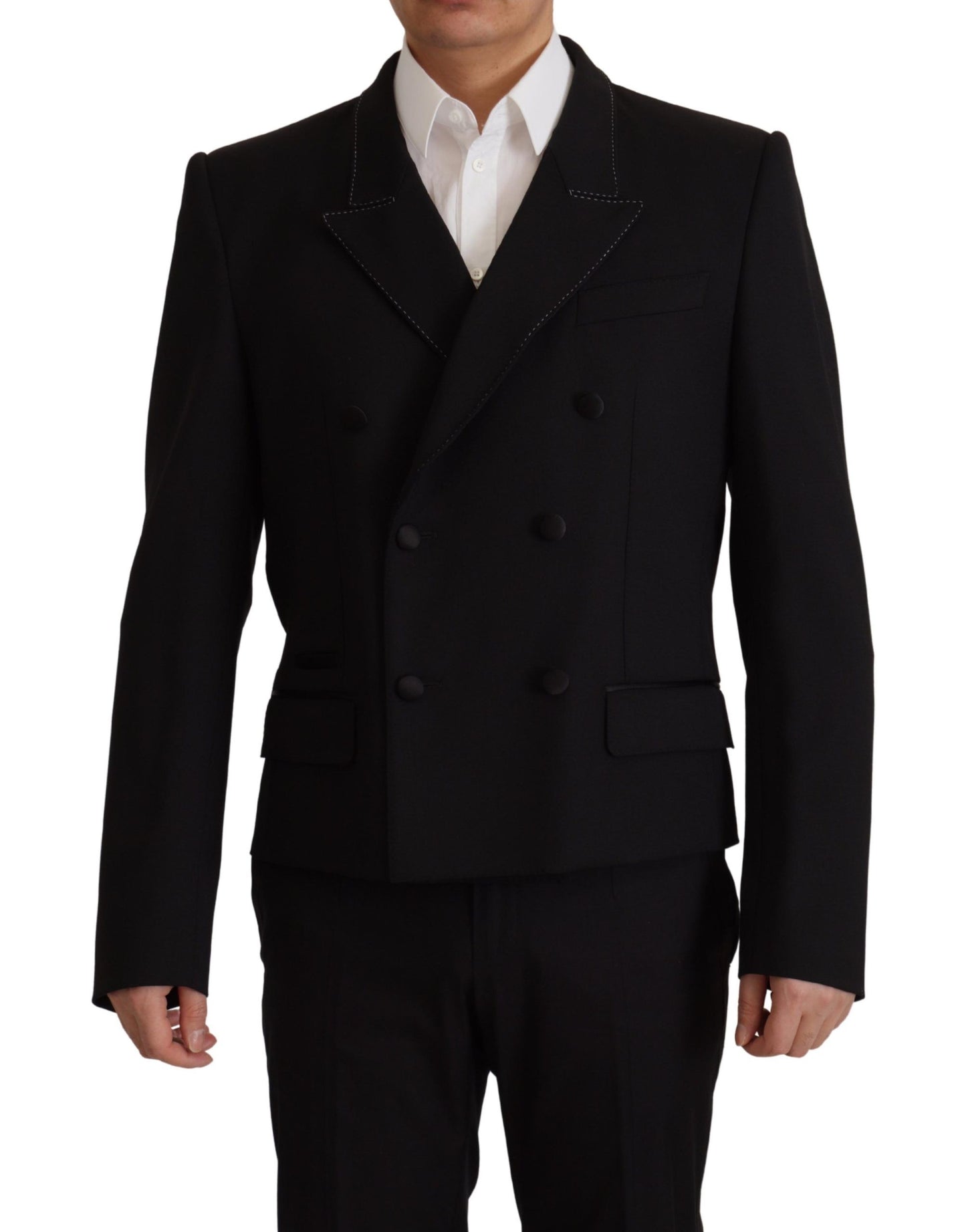 Dolce & Gabbana Black Double Breasted Coat Blazer Jacket