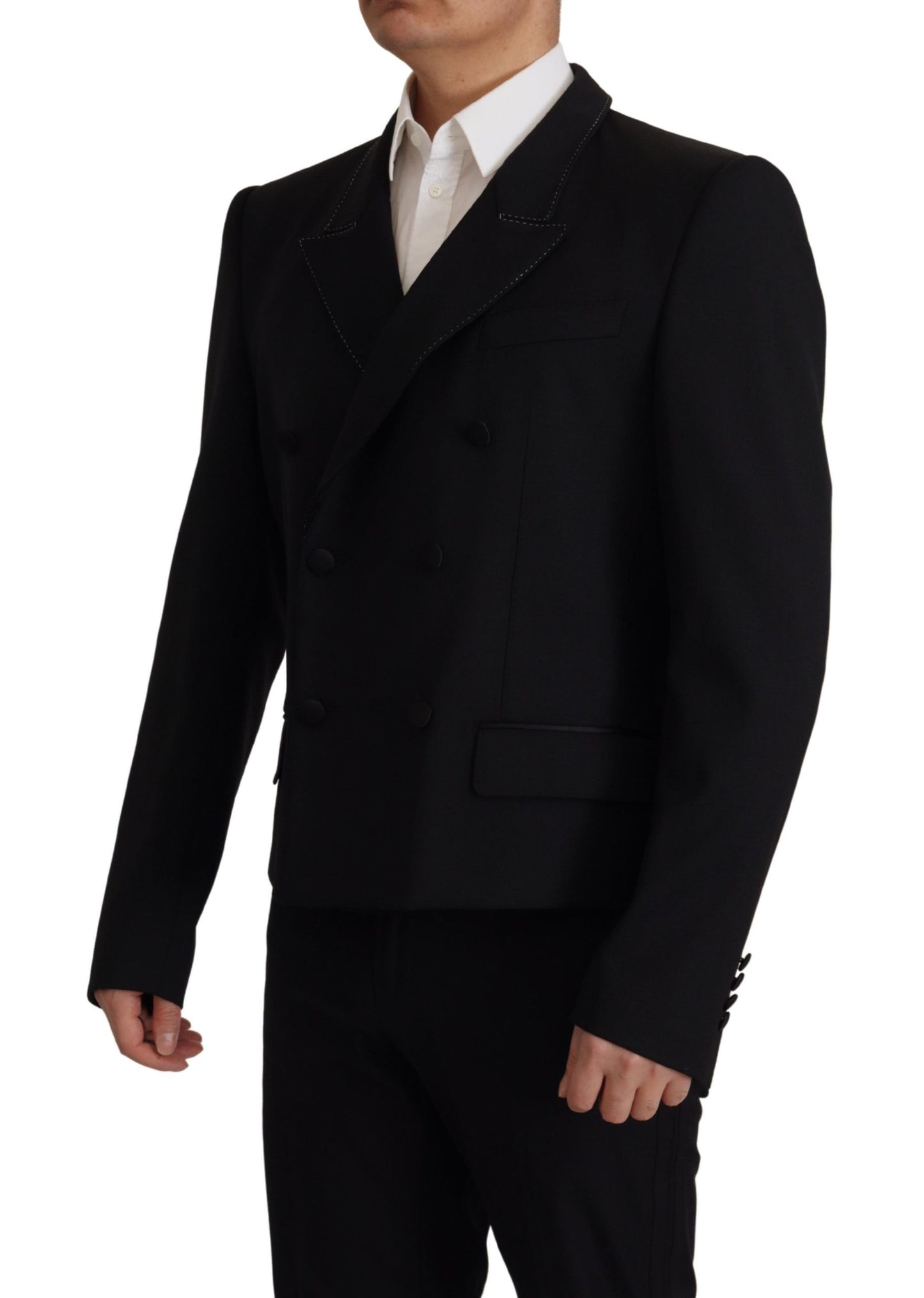 Dolce & Gabbana Black Double Breasted Coat Blazer Jacket