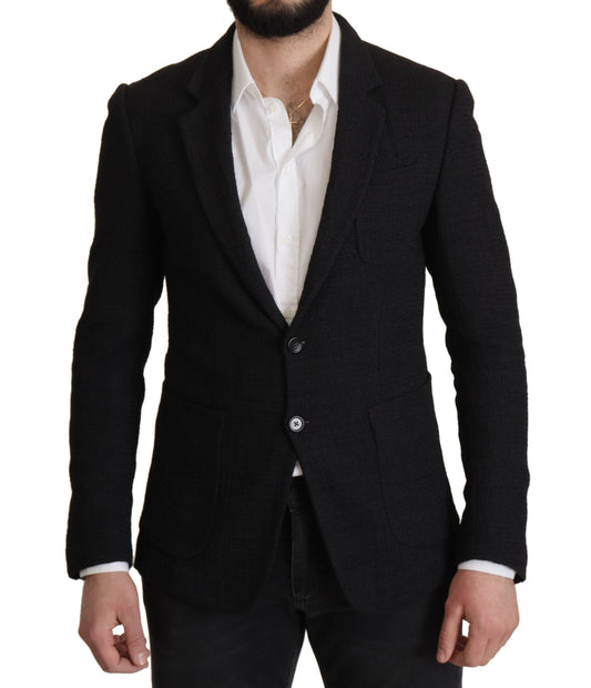 Dolce & Gabbana Black Single Breasted Coat Men Blazer