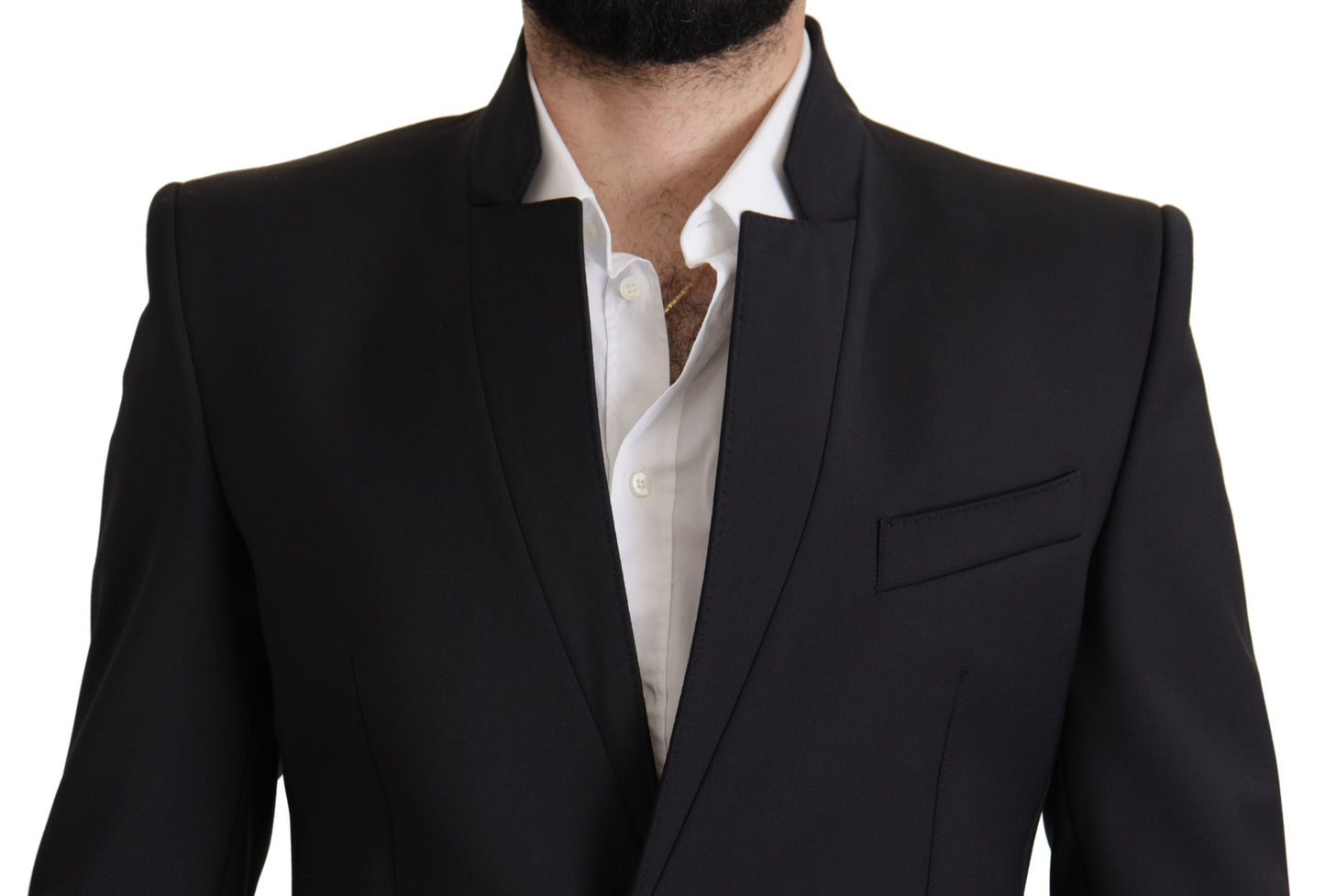 Dolce & Gabbana Black Wool Single Breasted Coat Men Blazer