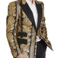 Dolce & Gabbana Black Gold Jacquard Single Breasted Blazer